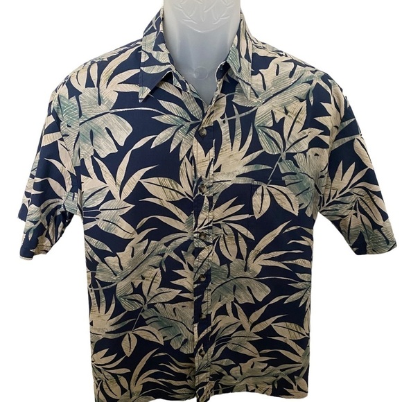 TORI RICHARD Aloha Hawaiian Floral Tropical Monstera Shirt Men M Medium - Picture 1 of 5